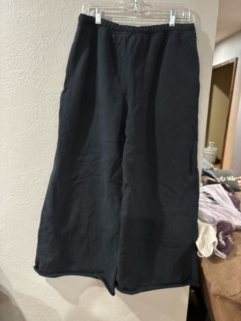 Free People Movement For The Win Black Wide Leg Barrel Sweatpant Joggers Sz Med - Picture 7 of 11